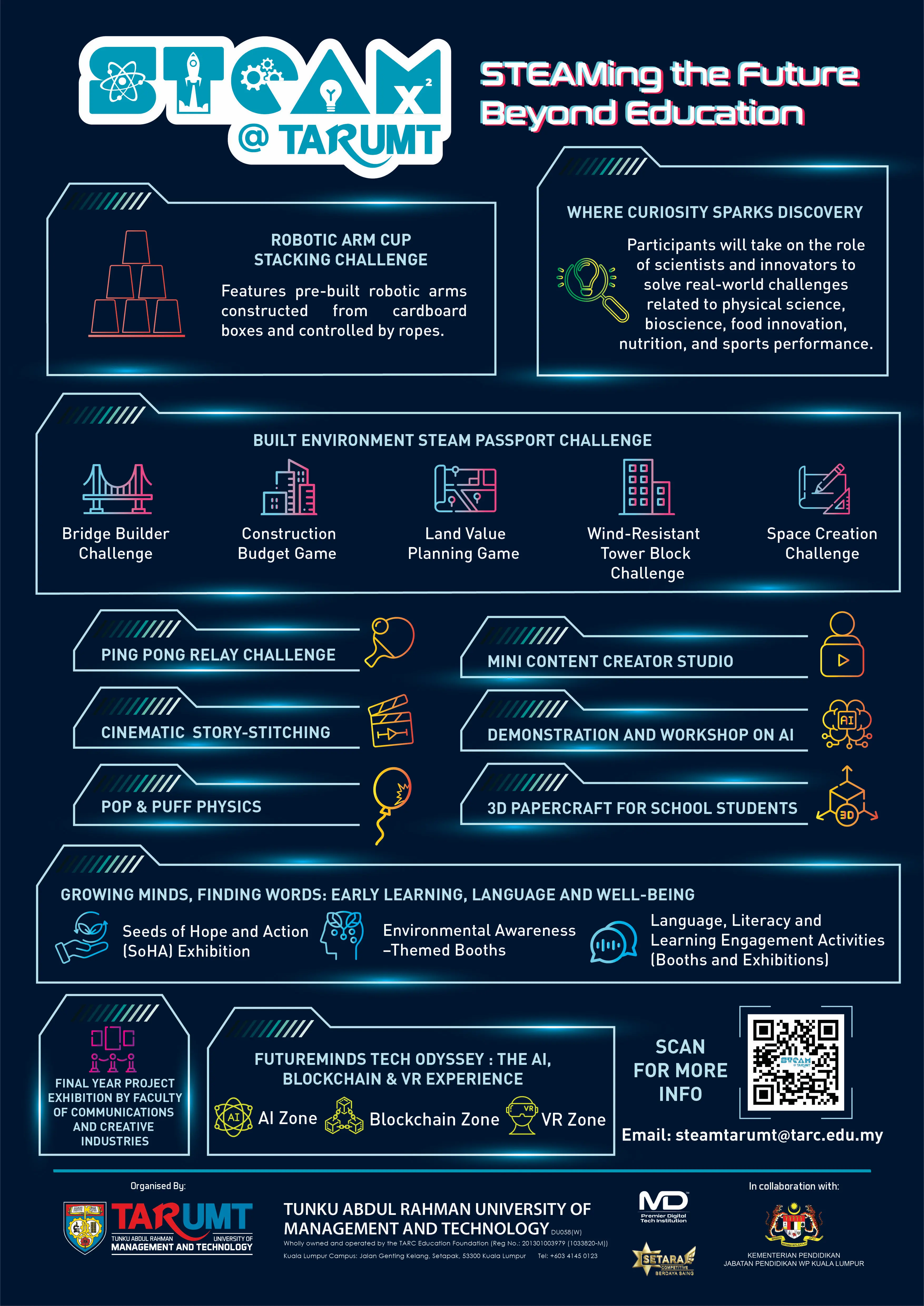 STEAM @ TAR UMT 2026 activities poster